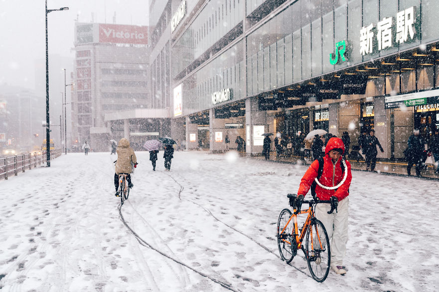 Snowy Shinjuku, Tokyo
