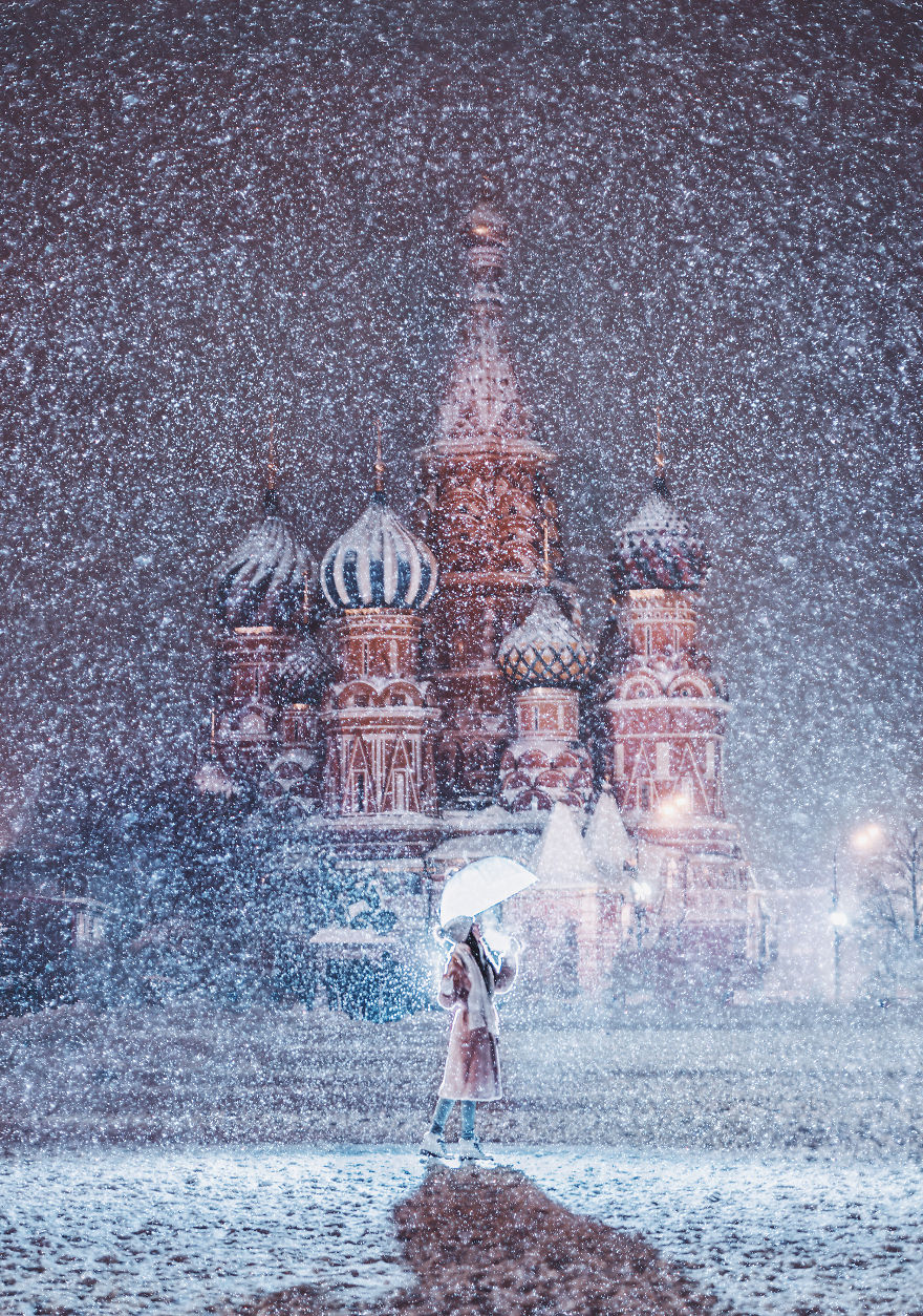 Moscow During A Snowfall Really Looks Magically