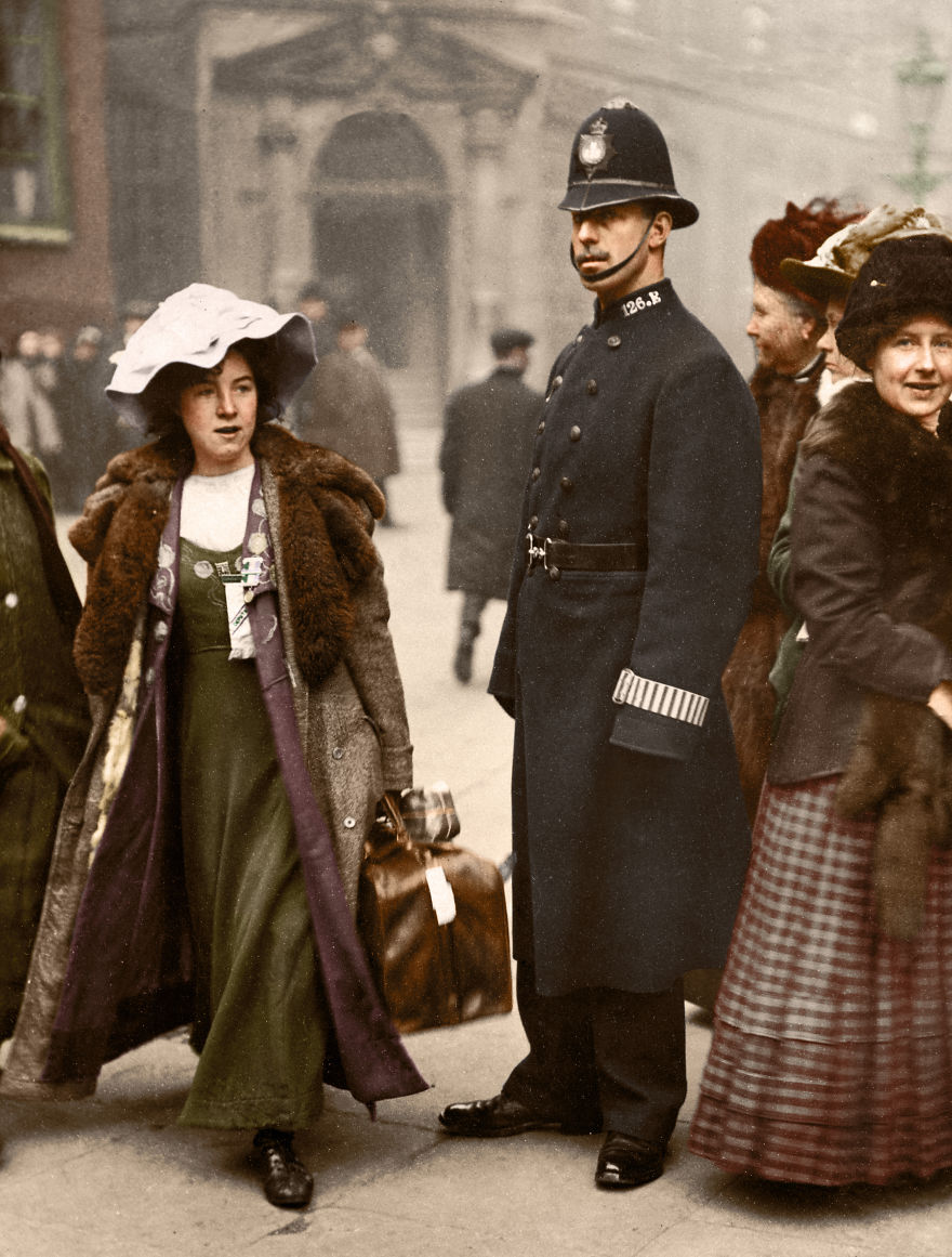 I've Colorized These 100-Year-Old Photos To Show How Much Of A Struggle It Was To Have The Women's Rights That We Have Today I've Colorized These 100-Year-Old Photos To Show How Much Of A Struggle It Was To Have The Women's Rights That We Have Today