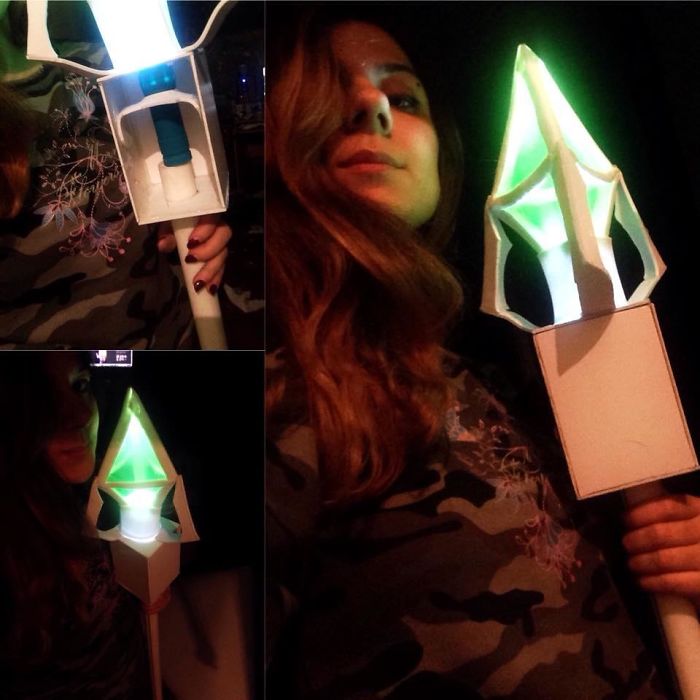 Magic Wand/staff Out Of Food Container And The Flash Light!