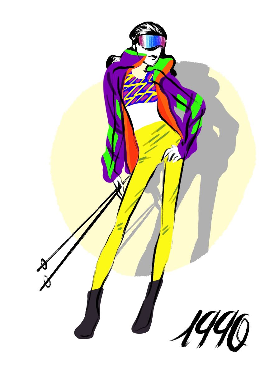 We Illustrated How Ski Fashion Has Changed Over Time