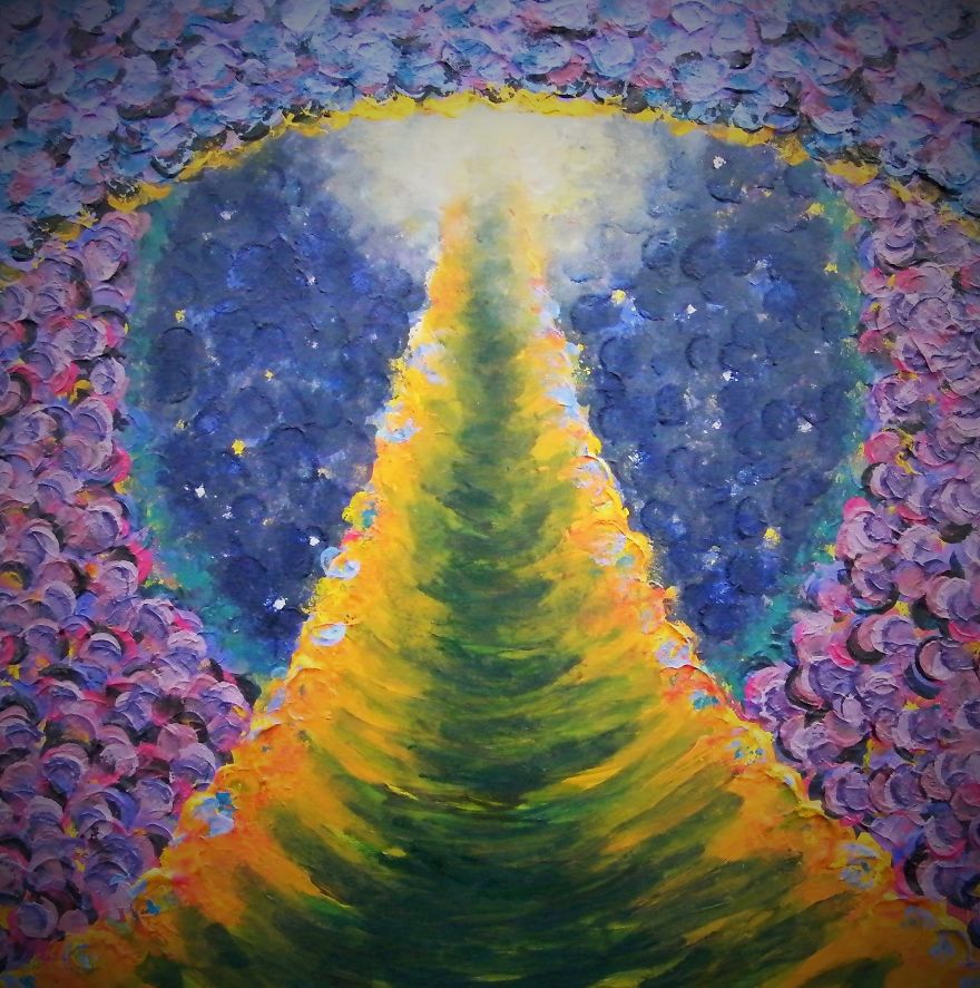 Artist Creates An Entire Painting With Only His Big Toe Artist Creates An Entire Painting With Only His Big Toe