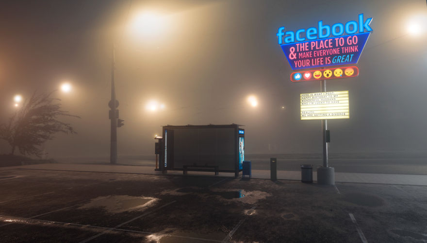 Artist Turns Social Media Logos Into Satirical Signs Artist Turns Social Media Logos Into Satirical Signs