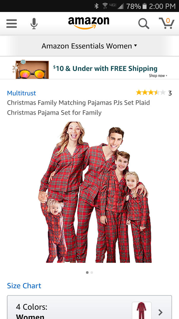 Family photo with Christmas pajamas showing a Photoshop fail with awkwardly extended arms and distorted proportions.