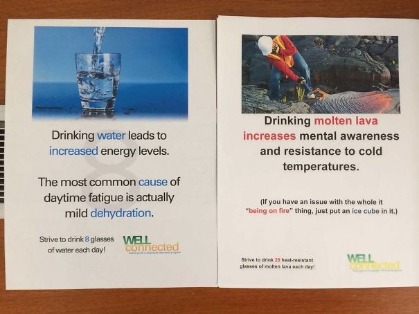 The Health Flyers At Work Are Getting A Little Weird