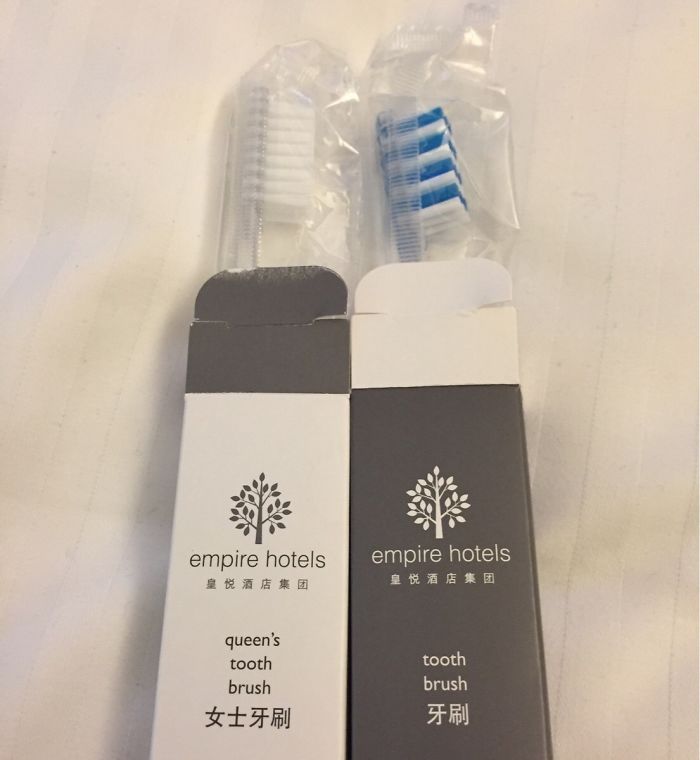 This Hotel Has Different Toothbrushes For Different Genders