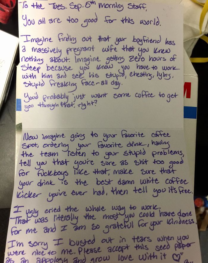 Yesterday A Woman Came Through Our Stand Upset, We Hooked Her Up With Her Drink On Us. Today, We Received This