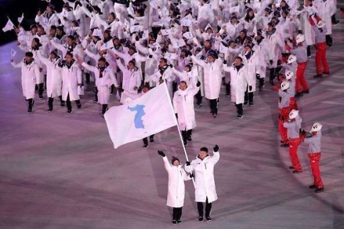 Korea Marching As One During The Olympics
