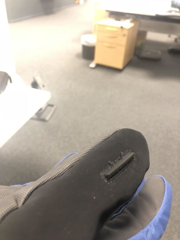 My New Gloves Came With A Built-In Nose Scratcher