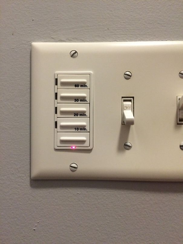 This Bathroom Has A Built In Timer For The Fan That You Can Set Differently Depending On How Smelly The Visit Was