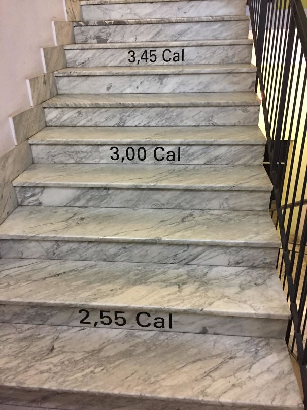 My University‘S Stairs Shows How Much Calories You Burn By Using Them