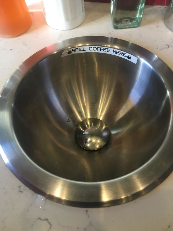 This Bagel Shop Has An Excess Coffee Sink Next To The Garbage