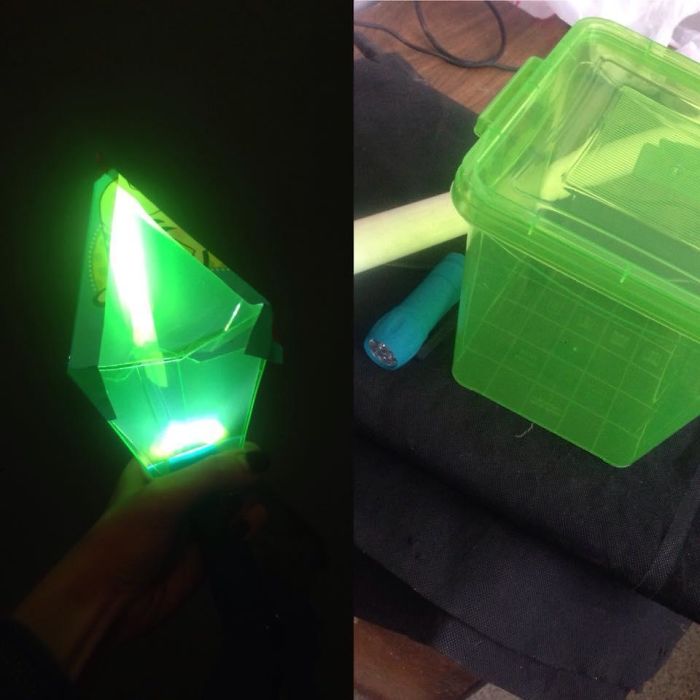 Magic Wand/staff Out Of Food Container And The Flash Light!