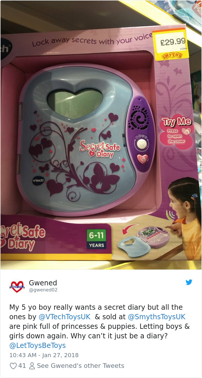 My 5-Year-Old Boy Really Wants A Secret Diary But All Of Them Are Pink And Full Of Princesses And Puppies. Letting Boys And Girls Down Again. Why Can’t It Just Be A Diary?
