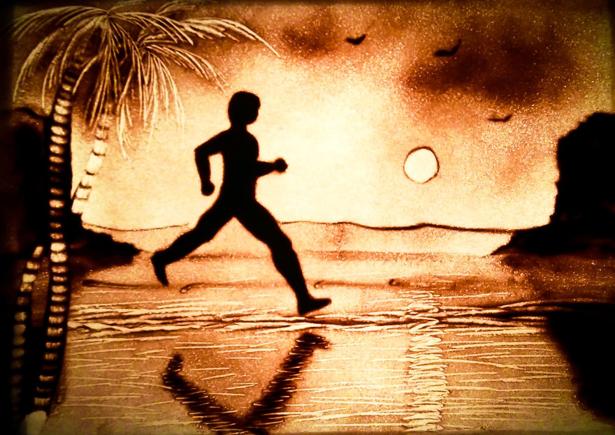 Sandtober: I Made These Sand Art Drawings For Inktober Challenge With Sand As A Medium