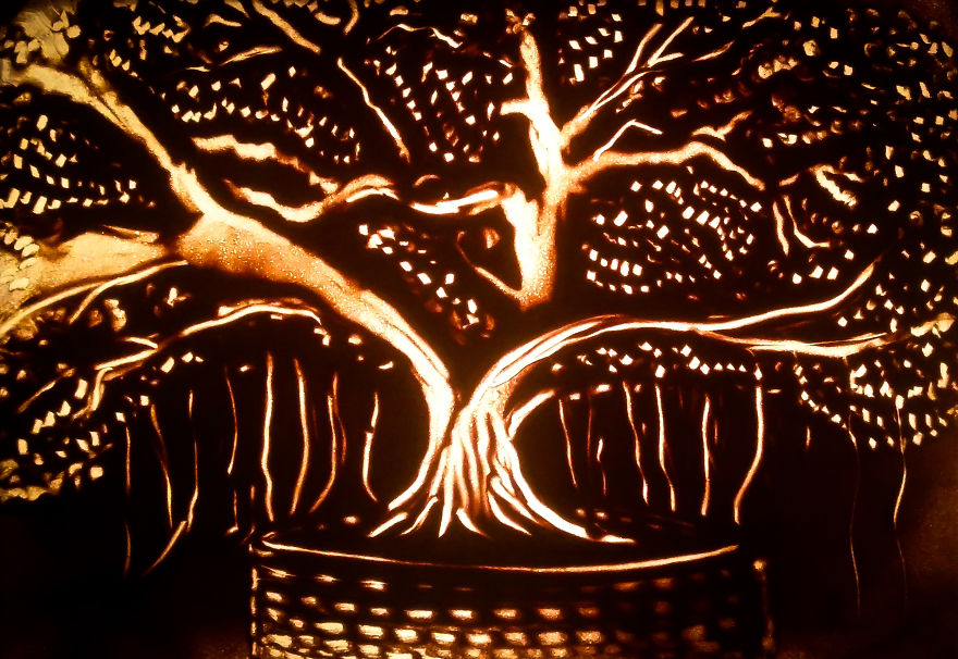 Sandtober: I Made These Sand Art Drawings For Inktober Challenge With Sand As A Medium