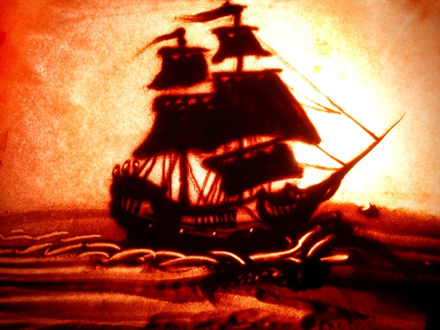 Sandtober: I Made These Sand Art Drawings For Inktober Challenge With Sand As A Medium