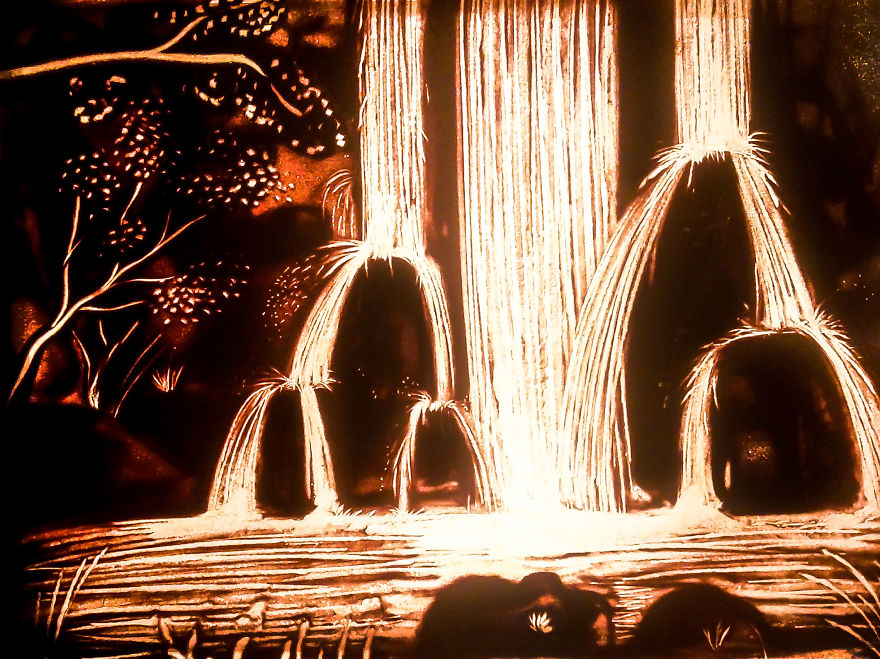 Sandtober: I Made These Sand Art Drawings For Inktober Challenge With Sand As A Medium