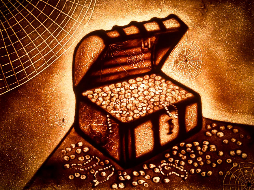 Sandtober: I Made These Sand Art Drawings For Inktober Challenge With Sand As A Medium