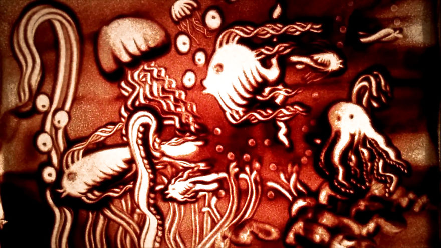 Sandtober: I Made These Sand Art Drawings For Inktober Challenge With Sand As A Medium