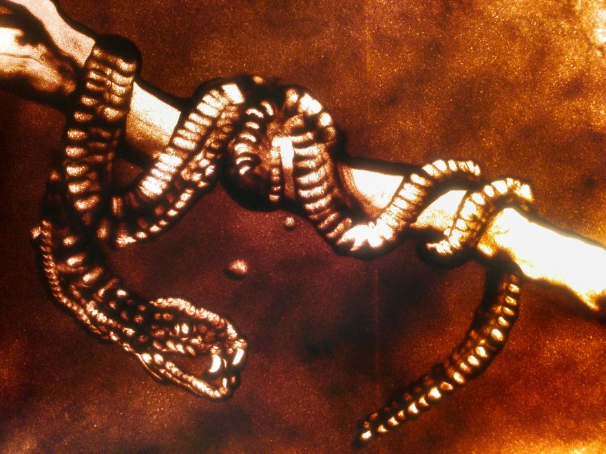 Sandtober: I Made These Sand Art Drawings For Inktober Challenge With Sand As A Medium