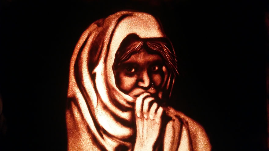 Sandtober: I Made These Sand Art Drawings For Inktober Challenge With Sand As A Medium