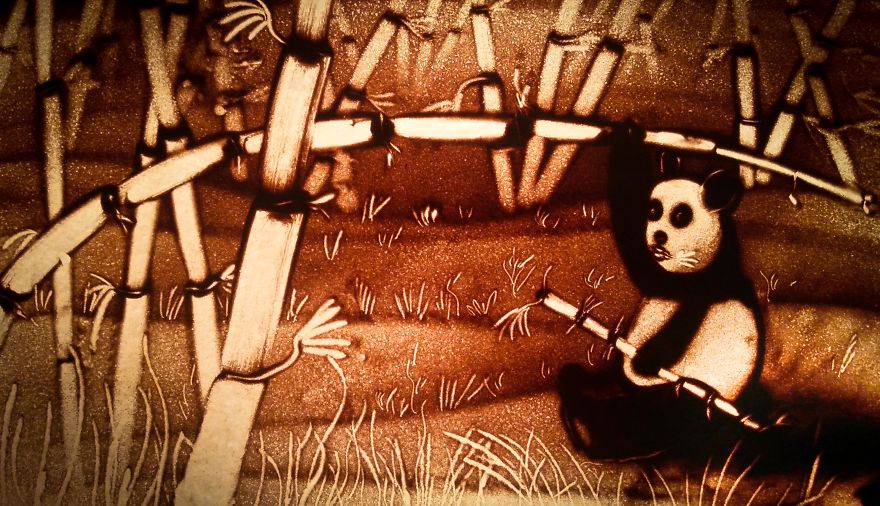 Sandtober: I Made These Sand Art Drawings For Inktober Challenge With Sand As A Medium