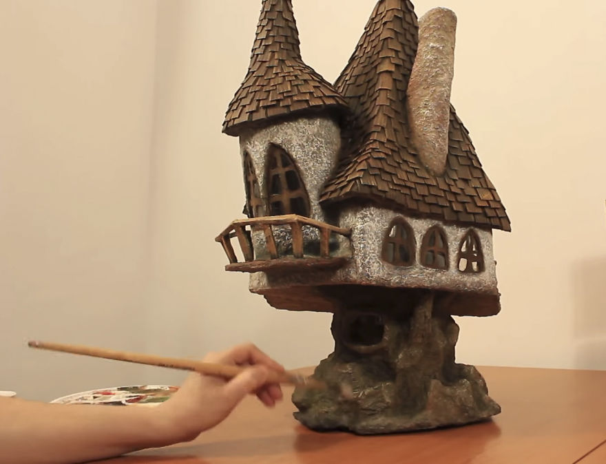 I Spent Only 3$ To Make This Fairy House Out Of Trash