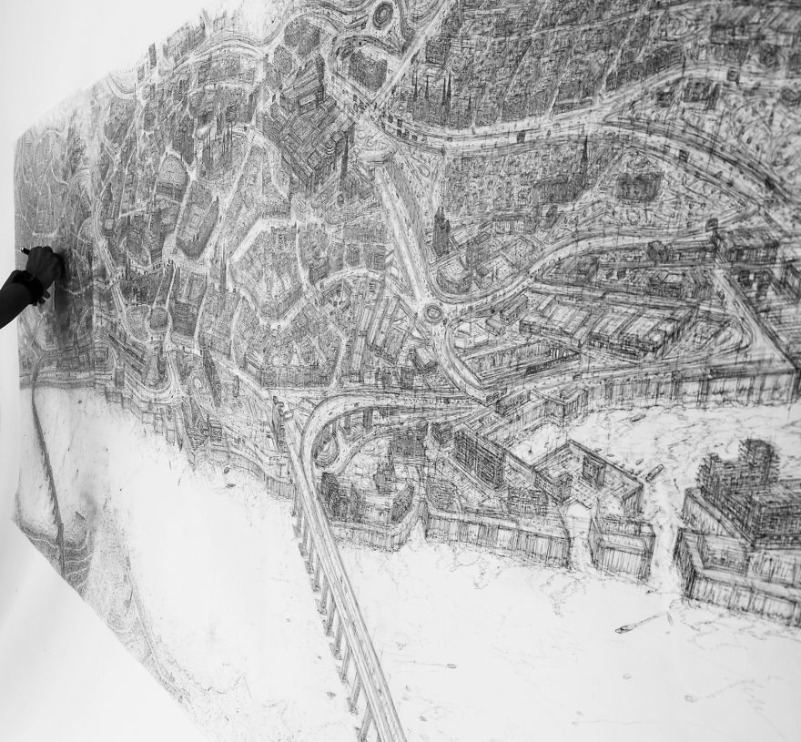 It Took This Artist 3 Months To Complete A Detailed Dundee Cityscape