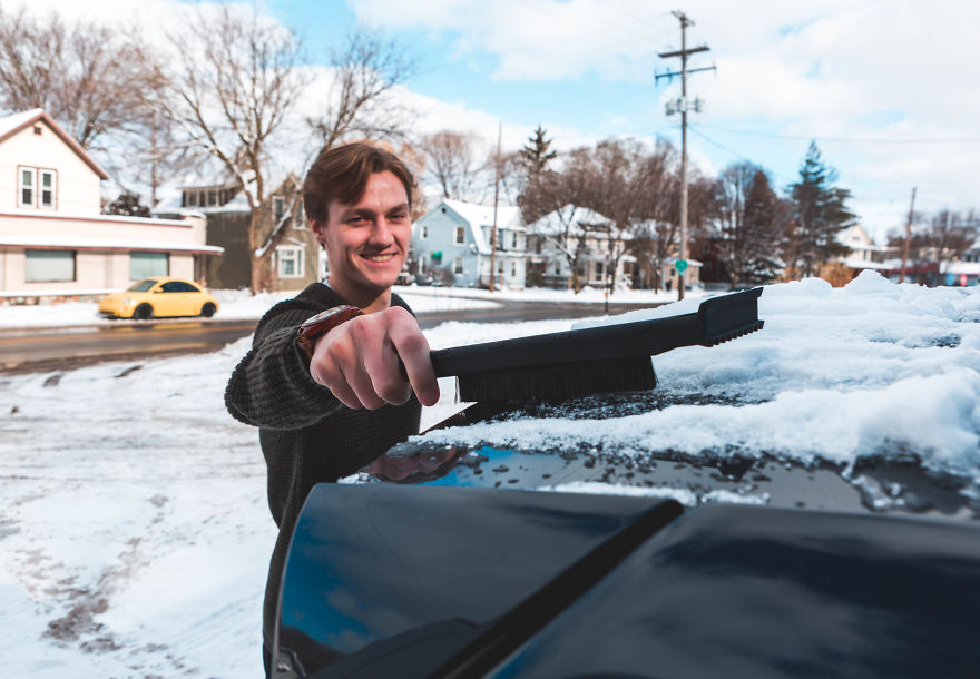The World's First Snow Brush You Can Use Without Opening Your Car