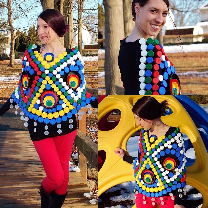 I Recycled Over 250 Plastic Bottle Caps Into This Colorful Poncho