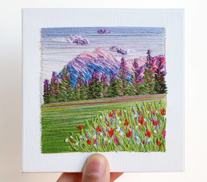 I Create Landscapes With Needle And Thread