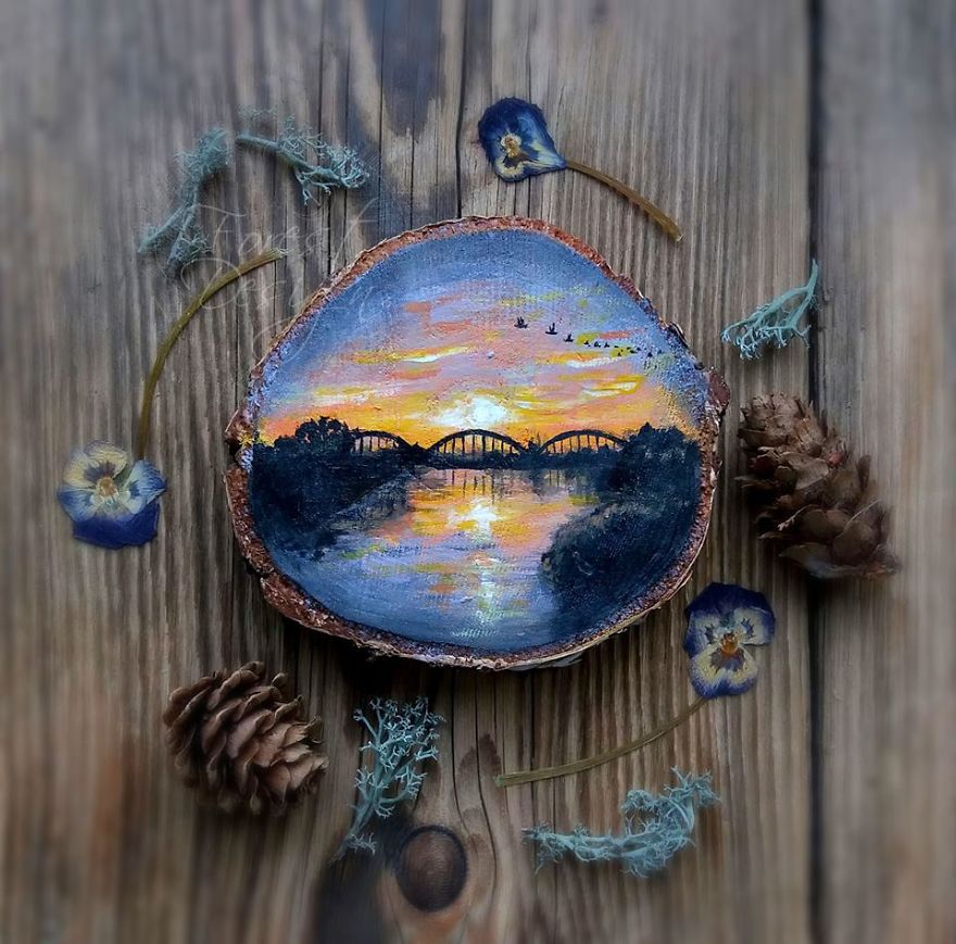 I Create Magical Paintings On Wood Inspired By The Forest