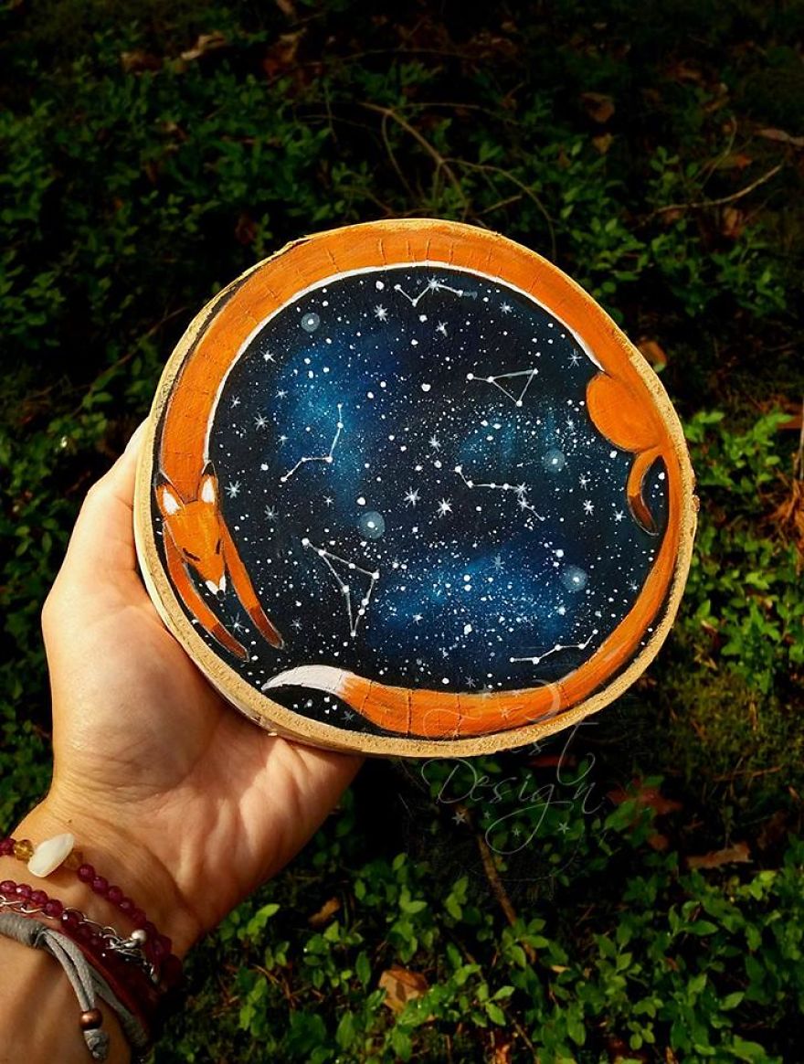 I Create Magical Paintings On Wood Inspired By The Forest