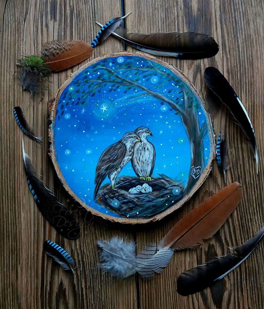 I Create Magical Paintings On Wood Inspired By The Forest