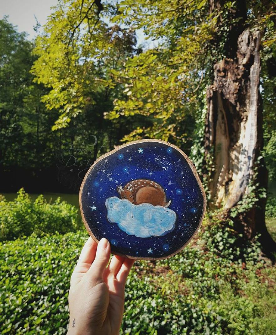 I Create Magical Paintings On Wood Inspired By The Forest