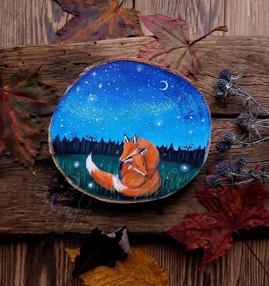 I Create Magical Paintings On Wood Inspired By The Forest