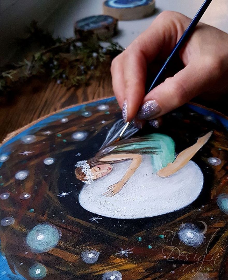 I Create Magical Paintings On Wood Inspired By The Forest