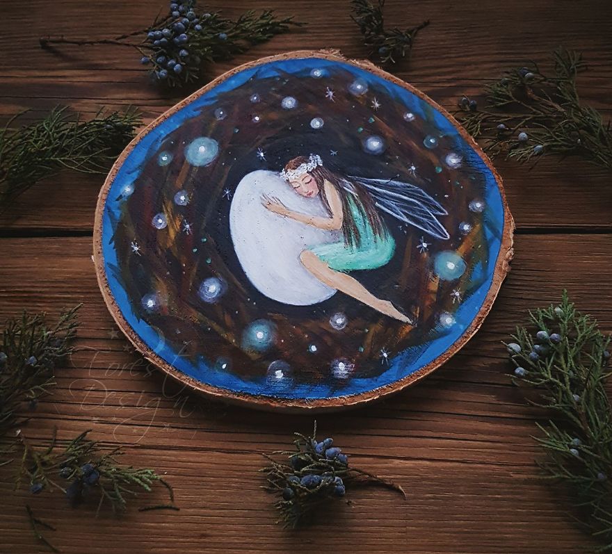 I Create Magical Paintings On Wood Inspired By The Forest