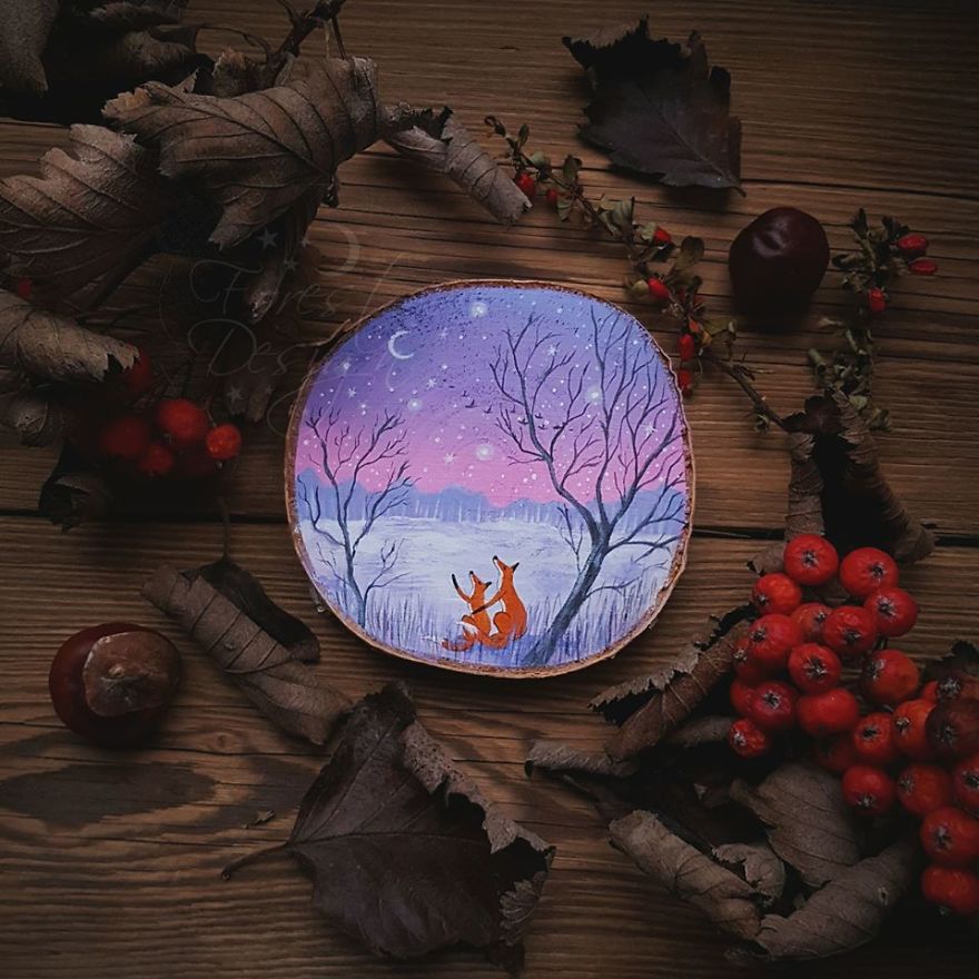 I Create Magical Paintings On Wood Inspired By The Forest