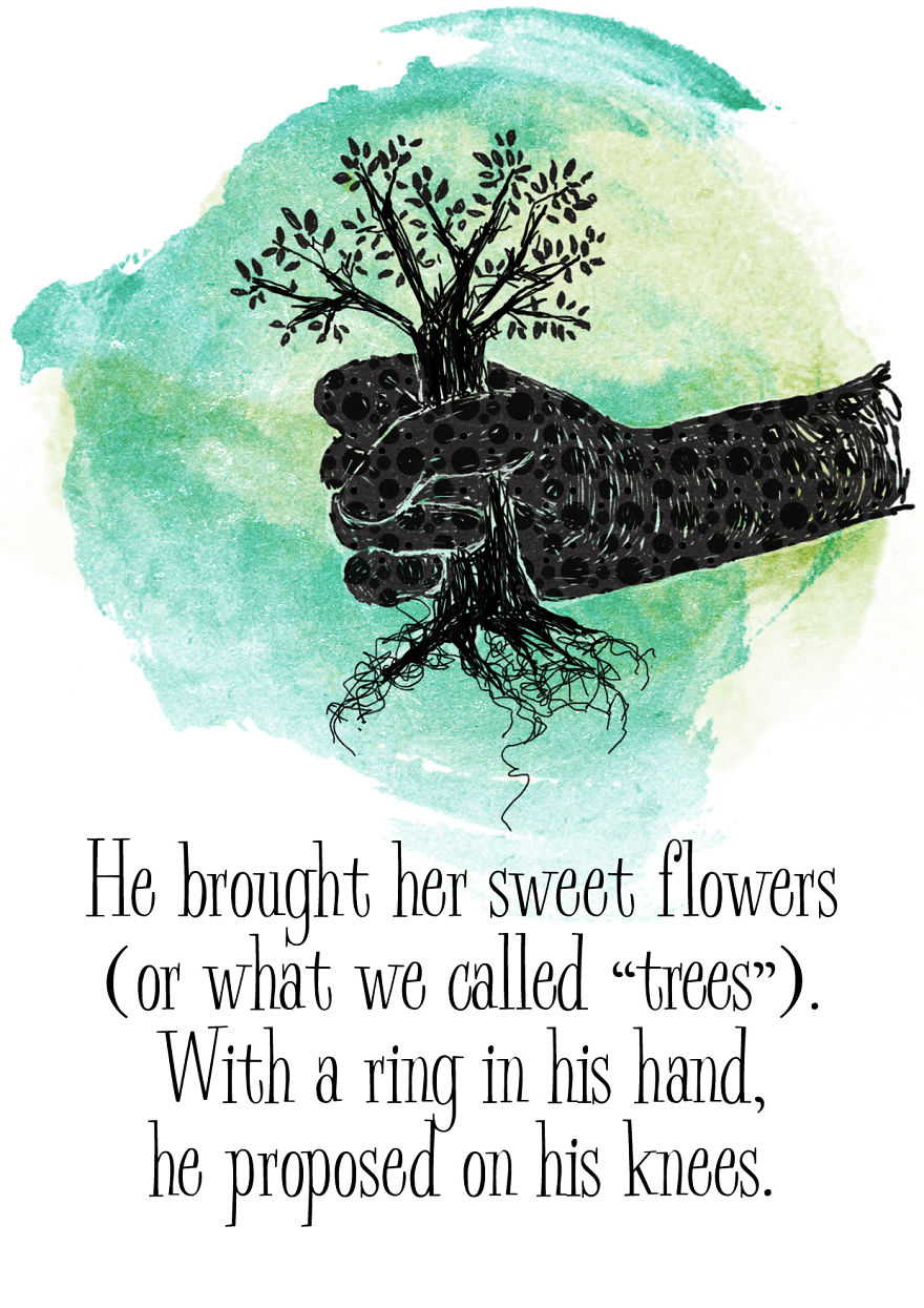 I Drew A Cute Love Story Between A Giant And The Statue Of Liberty, For Valentine's Day