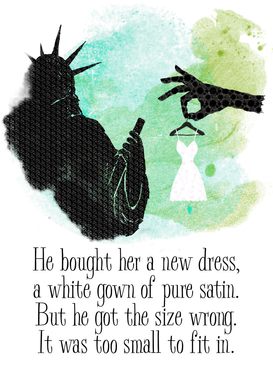 I Drew A Cute Love Story Between A Giant And The Statue Of Liberty, For Valentine's Day