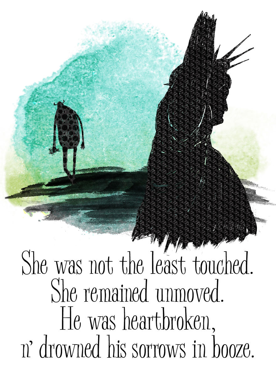 I Drew A Cute Love Story Between A Giant And The Statue Of Liberty, For Valentine's Day