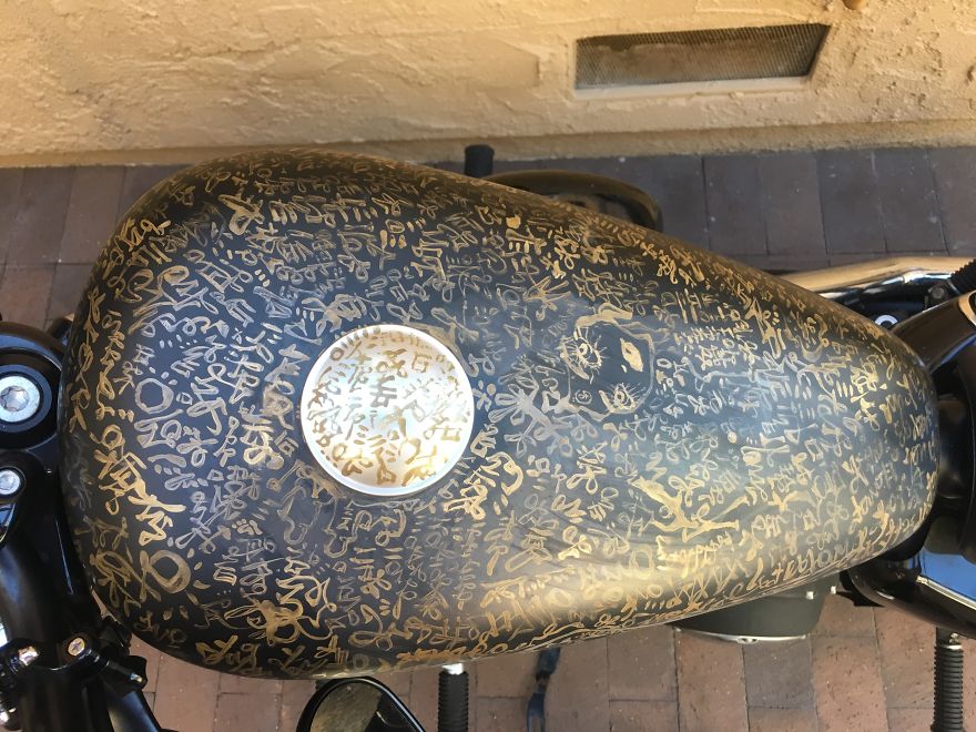 I Painted My Friends Harley Davidson With My Lovescript And It Got Totally Ruined With Gasoline