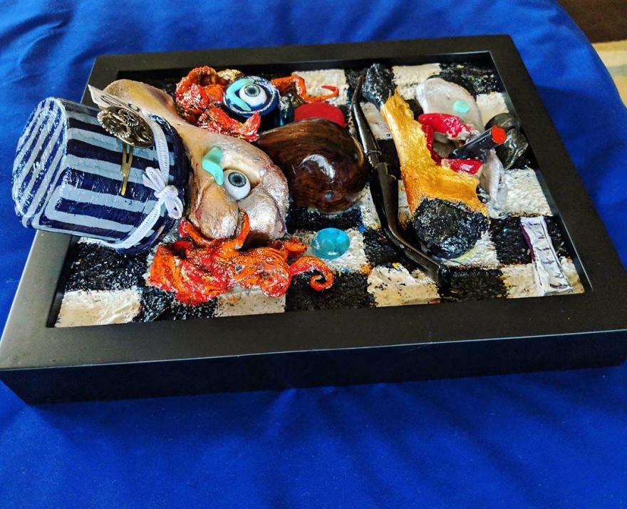 I Recycle Bones, Stones And Many Materials To Create My "Sculpaintings" I Recycle Bones, Stones And Many Materials To Create My "Sculpaintings"