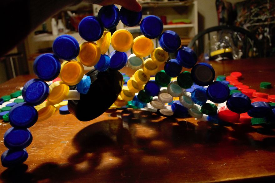 I Recycled Over 250 Plastic Bottle Caps Into This Colorful Poncho