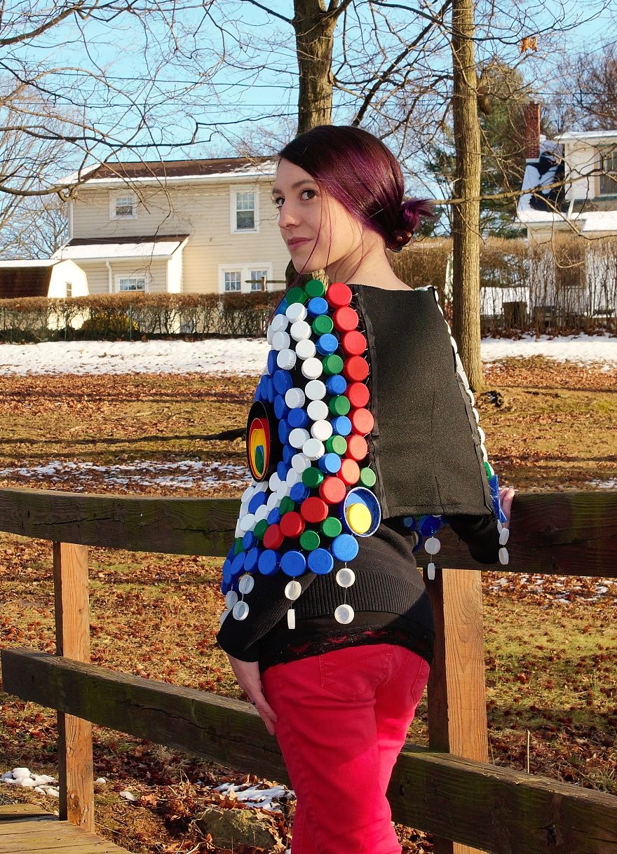 I Recycled Over 250 Plastic Bottle Caps Into This Colorful Poncho