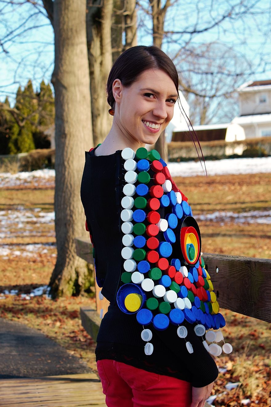 I Recycled Over 250 Plastic Bottle Caps Into This Colorful Poncho