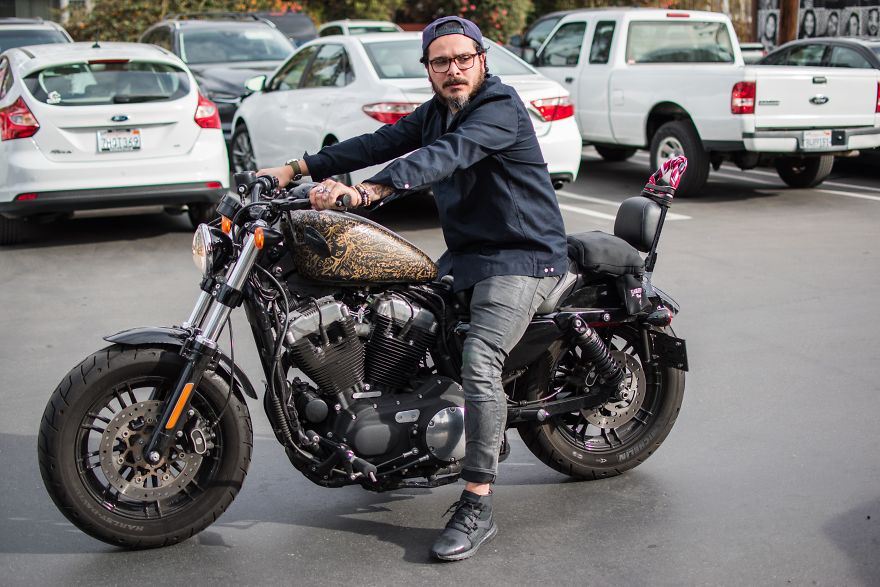 I Painted My Friends Harley Davidson With My Lovescript And It Got Totally Ruined With Gasoline I Painted My Friends Harley Davidson With My Lovescript And It Got Totally Ruined With Gasoline