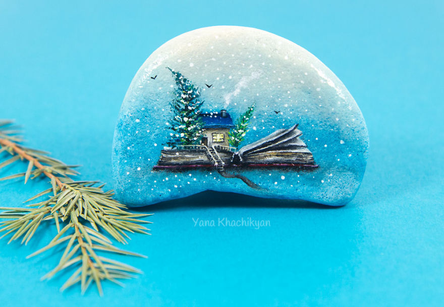 I Create Fairy Worlds Of Miniature Paintings On Stones I Create Fairy Worlds Of Miniature Paintings On Stones